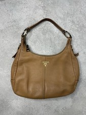 Prada Brown Pebbled Leather