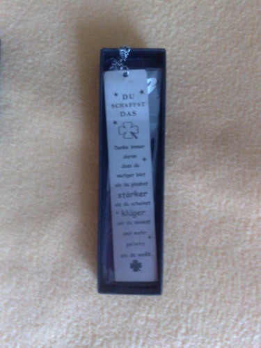 Lesezeichen metall mit spruch - lesezeichen,