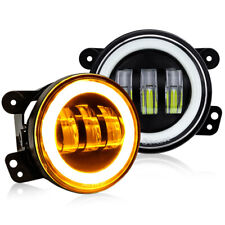 2x E-Geprüft 4 Zoll LED Runde Nebelscheinwerfer DRL Für Jeep LED Arbeitslicht