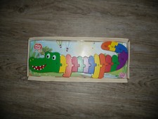 Kinder Kleinkind Playtive Holz Zahlenpuzzle Krokodil 1-15 Bunt