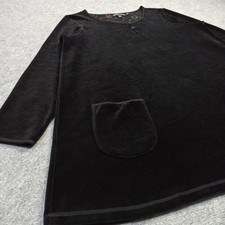 Gudrun Sjoden Damen Velour Tunika Größe M Schwarz Organisch Baumwolltop Taschen