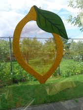 Wanddekoration/Fensterbild Holzrahmen als Zitrone 29x19 cm ,NEU
