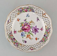 a-9240351-d Porzellan Kuchenteller Durchbruchschale Floraldekor Schumann Dresden