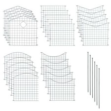 Teichzaun Gartenzaun 11tlg Set Teich Zaun 5 Zaunelemente Gitterzaun Anthrazit