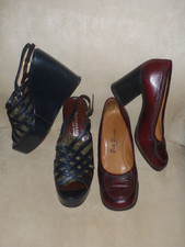 Sergio Rossi & Paola Pensato - Hippi Vintage Sandalette &Pumps Gr 36 - Echtleder