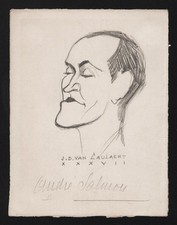 André Salmon ecrivain poete romancier poet cubism drawing dessin van Caulaert