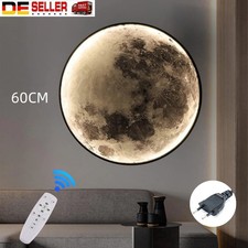 3D LED Mond Lampe 60cm Mond Wandleuchte für Wohnzimmer Dachgeschoss Cafe Modern 
