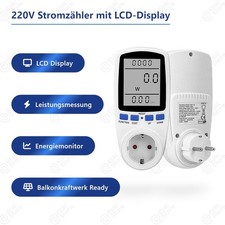 Leistungsmesser Wattmeter Stromzähler Energiemonitor Balkonkraftwerk Steckdose