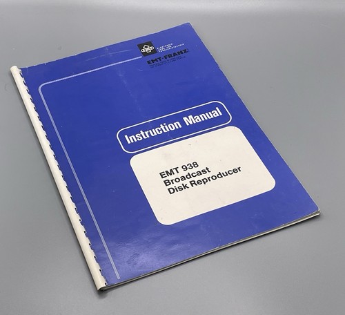 Emt 938 instruction manual - emt, manual.