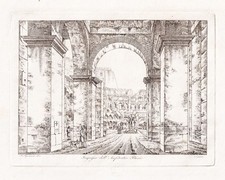 Colosseum Kolosseum Roma Rom Rome Kupferstich incisione engraving 1820