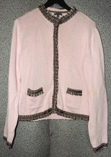 Damen Strickjacke Rosa/Braun Fransen Gr. 42 Street One