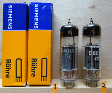Pair: SIEMENS E80CC | SEHR GUT ✅ TUNGSRAM made  balanced Tubes Röhre Valve