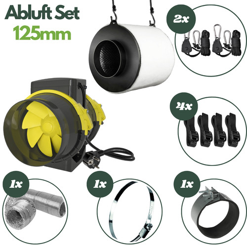 Abluftset 125mm growbox - 125mm,