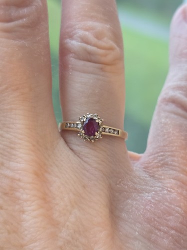Ring gold diamant rubin - gold,