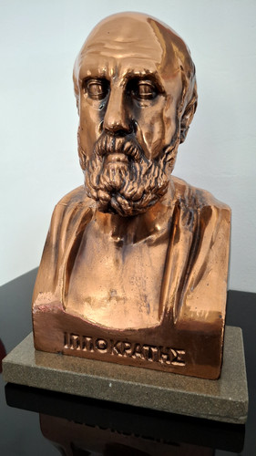 Hippokrates büste kupfer - büste,