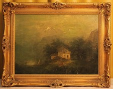 Antikes Ölgemälde Haus am