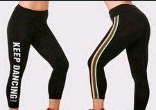 NEU ZUMBA Gr.S 'KEEP DANCING' VARSITY CROP LEGGINGS