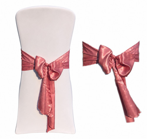 Satin stuhlschleifen altrosa - satin,