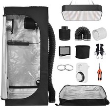 Growbox Komplettset 60 x 60 x 140 cm, LED Gewächshaus Set, Indoor Growzelt Kit