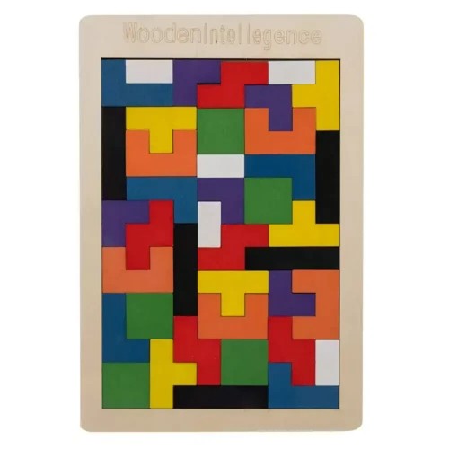 Holzpuzzle teile mit rahmen - holzpuzzle,