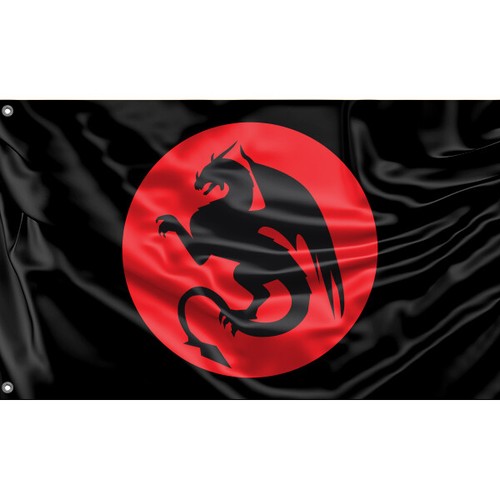 Dragon silhouette flagge - silhouette, flagge/fahne