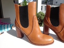 MARC BY MARC JACOBS Damen Chelsea Stiefel Leder Gummizug Braun Italy Gr.40 Neuw