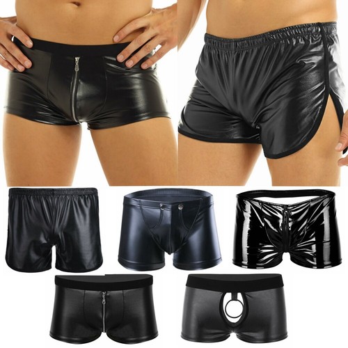 Herren wetlook lackleder - herren, boxer