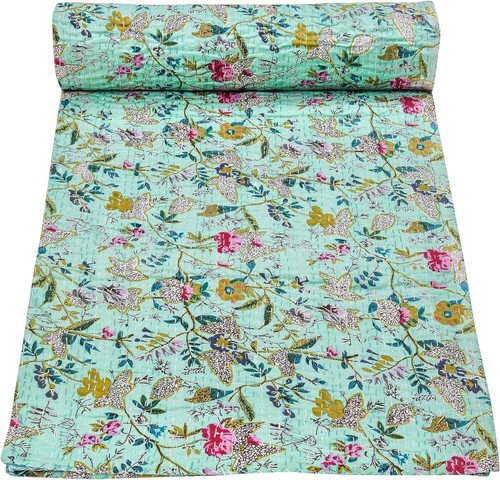 Blumendruck twin kantha - kantha, quilt