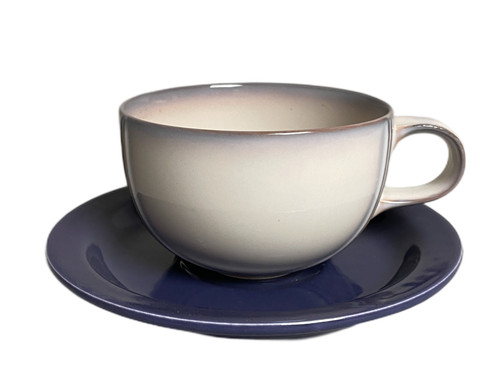 Teetasse mit lila - , (unterteller