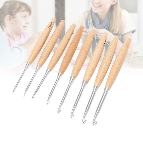 Häkelnadel set mit holzgriff - häkelnadel-set,