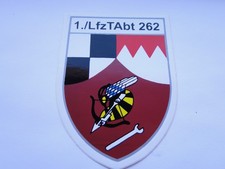 Aufkleber  Bundeswehr   1./LfzTabt 262 ca 8x10,  cm