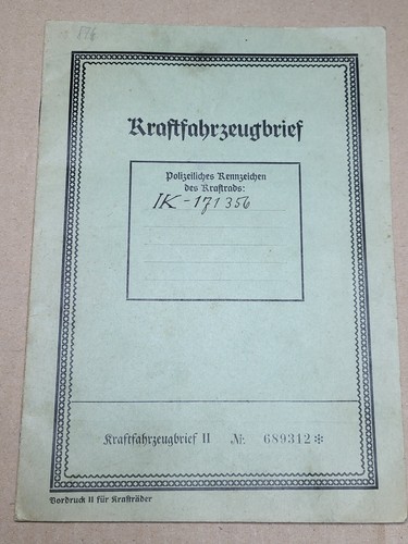 Kfz brief kraftfahrzeugbrief - brief,