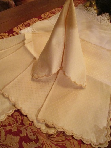 Sechs edle servietten - ,
