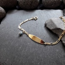 Babyarmband, Kinderarmband in 333er Gelbgold mit Glücksauge-Anhänger, GA-53/8GG