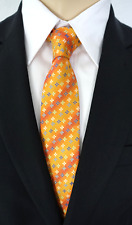 NEU - ATWARDSON Herren Anlass/Business Krawatte- orange gemustert - Seide - Slim