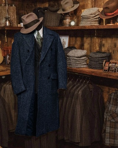 Tweed fischgräte mantel - fischgräte,