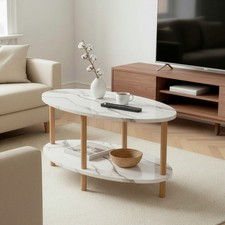 Couchtisch Oval 2 Ebenen