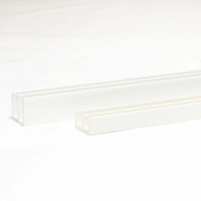 Glasführungsprofil E-Profil 100 cm 4 mm SET WEISS