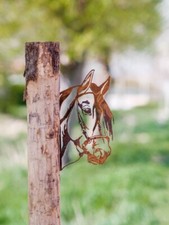 Edelrost Pferdekopf für Holz