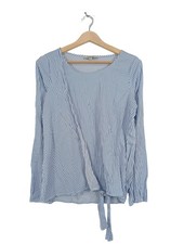 COMMA Langarm-Bluse Damen Bluse Gr. DE 36 blau Casual-Look