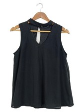 ONLY Damen Top Gr. 38/M Schwarz Modern Choker-Ausschnitt Ärmellos