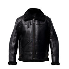 Herren RAF Flieger Echt Leder Schwarz Jacke Bomber B3 Lammfell Pilot Flieger ...