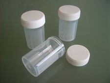 Schraubdosen 38 x 65 mm, 60 ml, mit Schriftfeld, PP, weißer Deckel