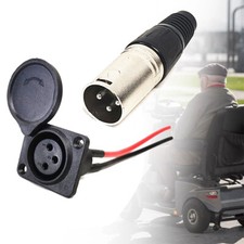 3-Poliger Stecker 3 Polig Batterie Ladeanschluss Elektroroller Elektrorollstuhl