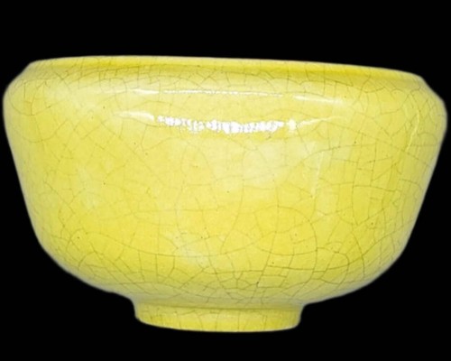 Vintage gelbe keramikschale - vintage,