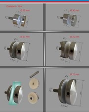 Punkthalter Glashalter Ø 30 50 70 mm Glasvordach Glas Treppen Edelstahl - Flach