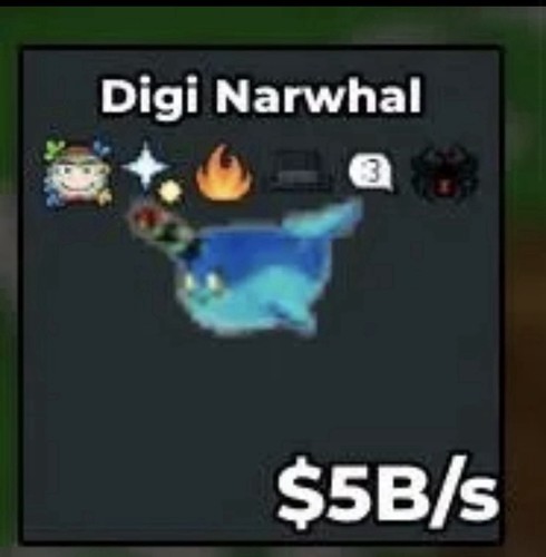 Steal brainrot digi narwhal - a,