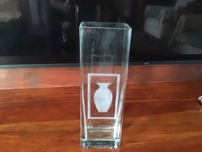 Alte Vintage Vase  geschliffenem Glas: seltenes Sammlerstück Signiert ￼sehr B.