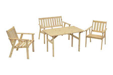 Sitzgruppe Gartengarnitur Holzgarnitur Gartenmöbel Set SYLT 4-teilig Holz Kiefer