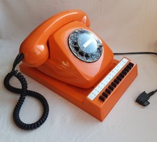 70er Telefon Wählscheibe Orange FeTAp 611 + Register + Top/Funktion/TAE-Stecker